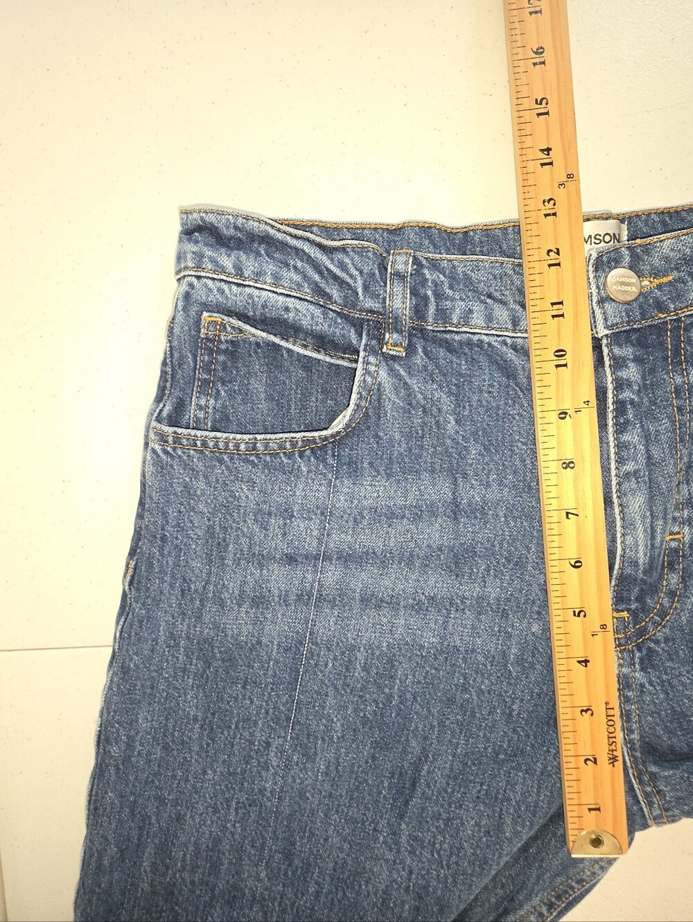 Damson Madder Sylvie Cuffed Jeans Organic Cotton Size 16 Monogrammed Pockets Y2K - Picture 9 of 16
